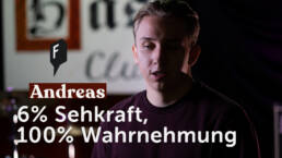 Andreas Portrait im Interview bei Frontseat über sein Leben als Sehbehinderter